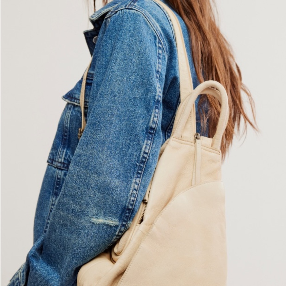 Free People Leather soho Backpack/Sling (convertible) - Cream